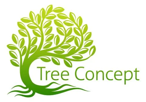 Tree Roots Concept Icon Sign Illustration Symbol Stock Illustration