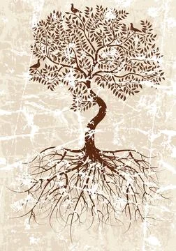 Tree with roots Stock Illustration