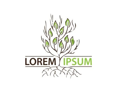 Tree with roots illustration Stock Illustration