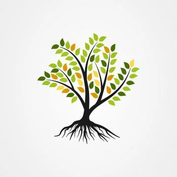 Tree with the roots vector illustration Stock Illustration