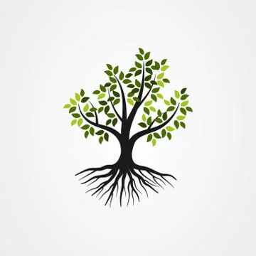 Tree with the roots vector illustration Illustrazione stock