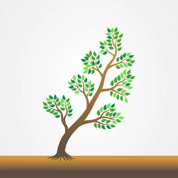 Tree with the roots vector illustration Stock Illustration