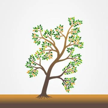 Tree with the roots vector illustration Illustrazione stock