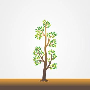 Tree with the roots vector illustration Illustrazione stock