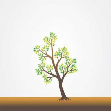 Tree with the roots vector illustration Illustrazione stock
