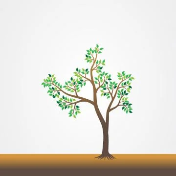 Tree with the roots vector illustration Stock Illustration