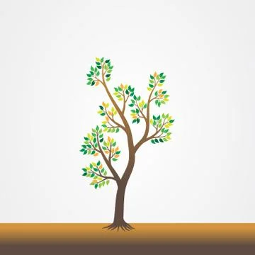 Tree with the roots vector illustration Stock Illustration