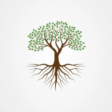 Tree with the roots vector illustration Stock Illustration