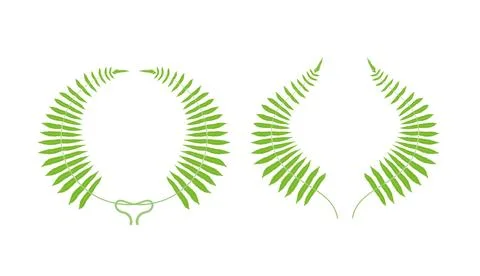 Tree with roots vector, Stylized Tree with Exposed Roots and Green Leave Illustrazione stock