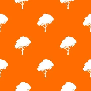 Tree with a rounded crown pattern seamless Stock Illustration