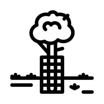 Tree safe fence icon vector outline illustration Stock-Illustration