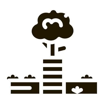 Tree safe fence icon Vector Glyph Illustration Illustrazione stock