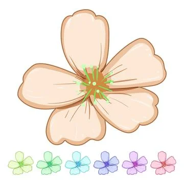 Tree sakura cherry blossom cartoon vector graphic Stock Illustration
