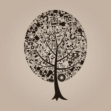 Tree a science Stock Illustration