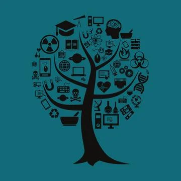 Tree a science Stock Illustration