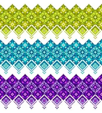 Tree seamless border patterns Stock Illustration