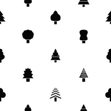 Tree seamless pattern background icon. Stock Illustration