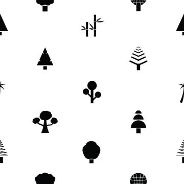 Tree seamless pattern background icon. Stock Illustration