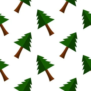 Tree seamless pattern Stock Illustration