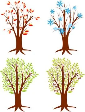 Tree Seasons 스톡 일러스트