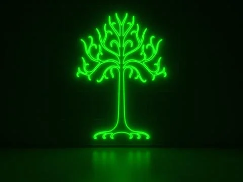 Tree - series neon signs Illustrazione stock