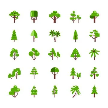 Tree Set Collection Illustrazione stock