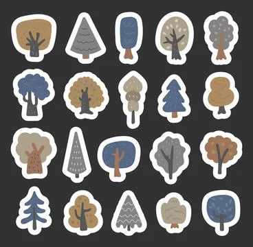 Tree set in scandinavian style Stock-Illustration