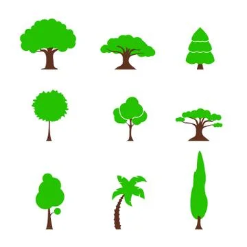 Tree set simple Stock Illustration