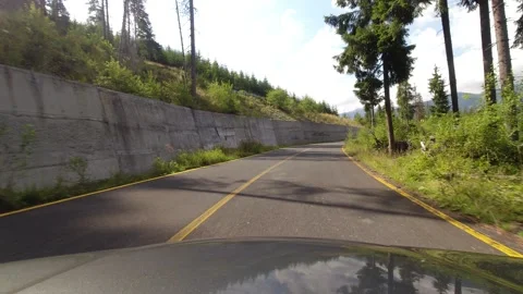 Tree shadows over the DN67C road in ROmania 4K video Stock-Footage 252873226