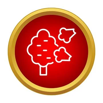 Tree shaking from strong winds weather icon Illustrazione stock