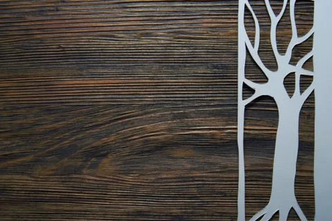 Tree shape cutout of white paper and copy space Stock Photos