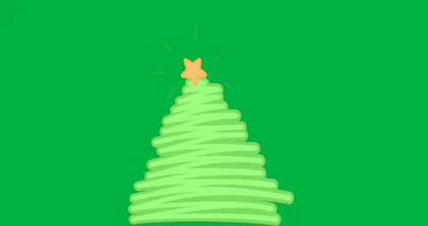 Tree shape floating on transparent background showing yellow star emitting beams Stock Footage 317479669
