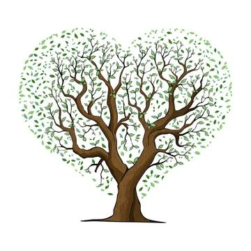 Tree in the shape of heart Stock Illustration