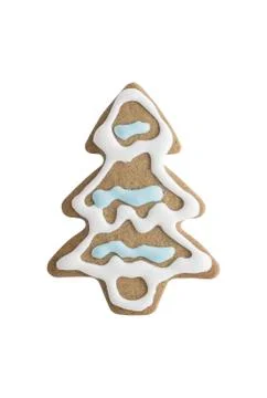 Tree shaped gingerbread cookie. Stock Photos