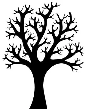 Tree shaped silhouette - illustration. Stock Illustration