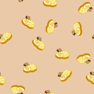 Tree sick yellow leaves isometric icon seamless pattern Stock Illustration