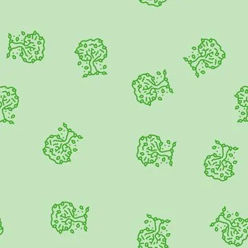 Tree sick yellow leaves line seamless pattern 스톡 일러스트