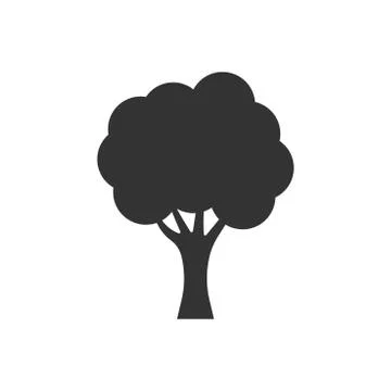 Tree sign icon in flat style. Branch forest vector illustration on white isol Illustrazione stock