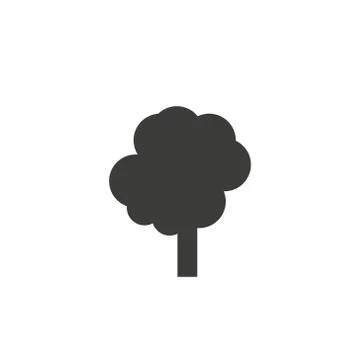 Tree sign icon in flat style. Branch forest vector illustration on white isol Illustrazione stock
