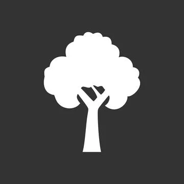 Tree sign icon in flat style. Branch forest tree silhouette. Vector illustration Stock Illustration