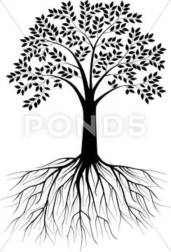 Tree silhouette background Stock Illustration