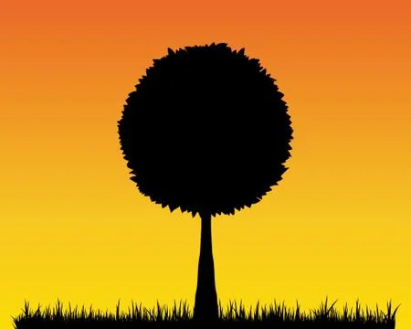 Tree silhouette Stock Illustration