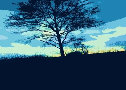 Tree silhouette Stock Illustration