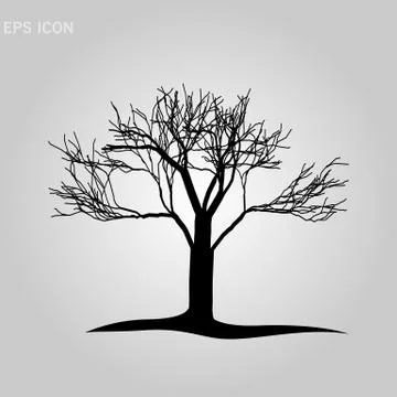 Tree Silhouette Isolated on White Backgorund. Vecrtor Illustration. EPS10 Stock Illustration