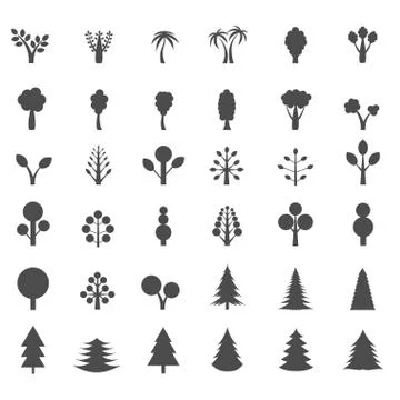 Tree silhouette set Stock Illustration