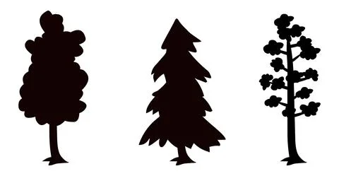 Tree silhouette set vector Illustrazione stock