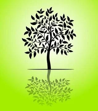 Tree silhouette vector background Illustrazione stock