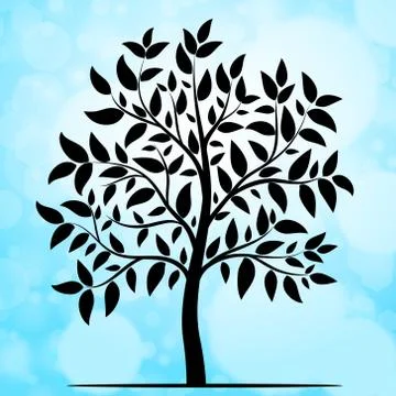 Tree silhouette vector Stock Illustration