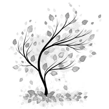 Tree silhouette vector Illustrazione stock