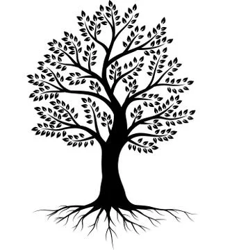 Tree silhouette on white background Stock Illustration